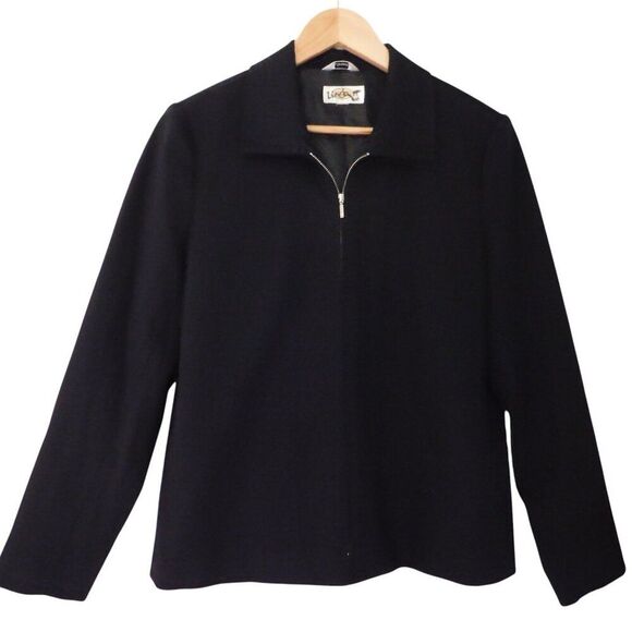 Talbots Blazer Jacket Women's 12P Petite Black Full Zip Lined Coat - Picture 1 of 6